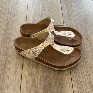 Birkenstock Women's Gizeh Vegan Birko-Flor Watercolor Flower White 39R